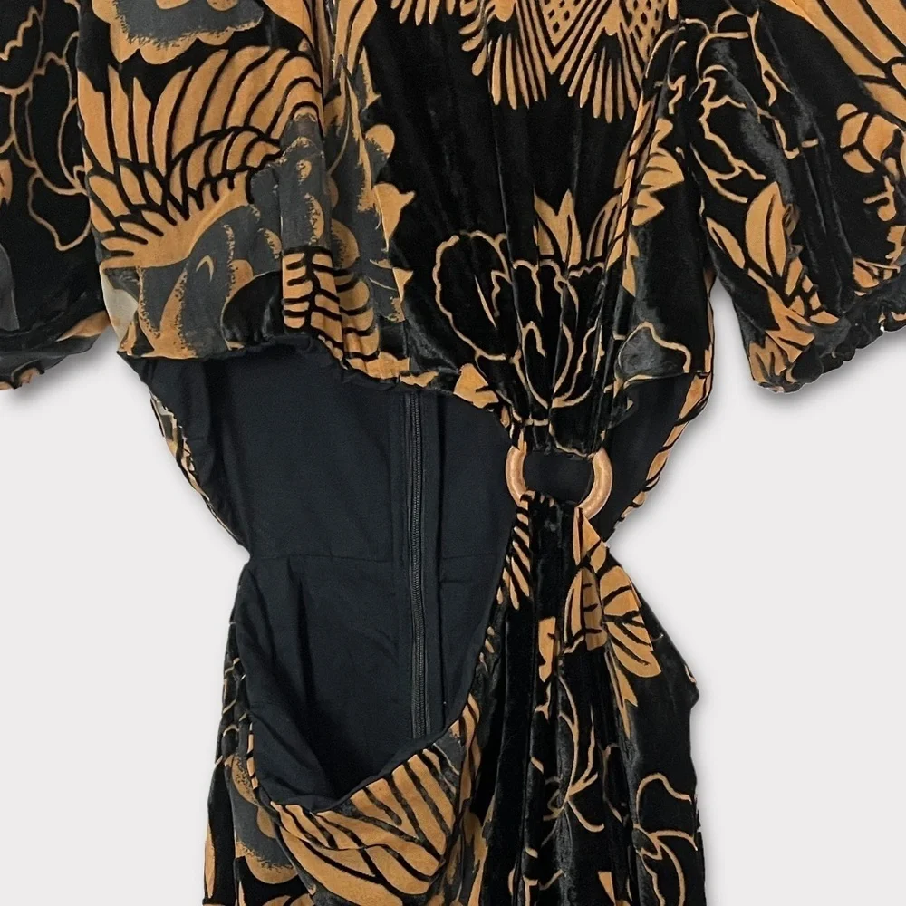 Anthropologie Let Me Be Burnout Velvet Cutout Maxi Dress NWT - Picture 6 of 12